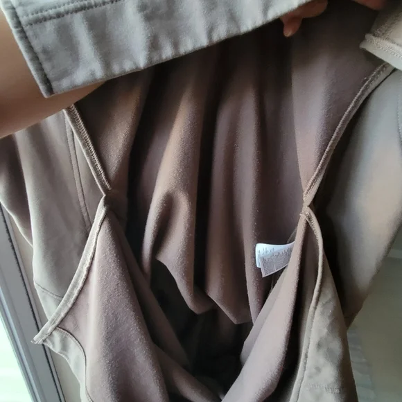 Athleta Women’s Hooded Cabana Tunic Pullover Large Sweater Dress Coverup Tan - Picture 10 of 14